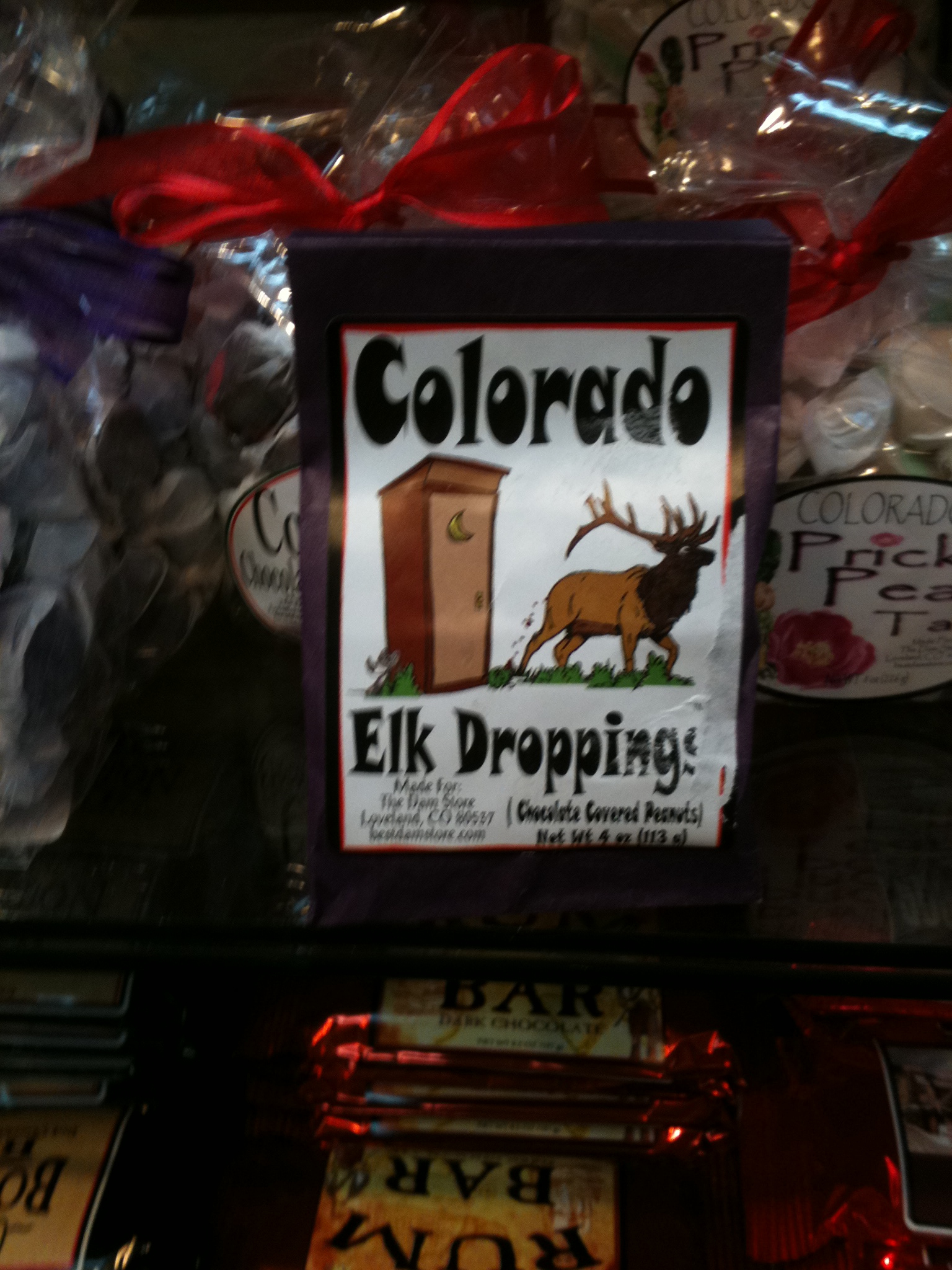 Photo of package of Colorado Elk Droppings candy