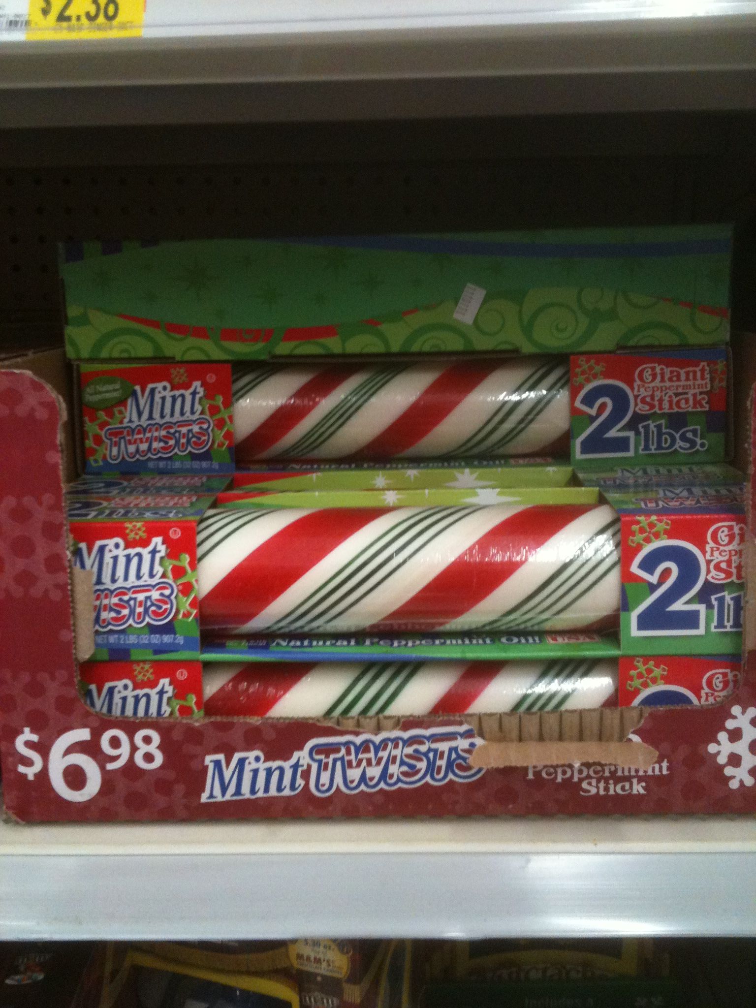 Photo of a two pound stick of peppermint