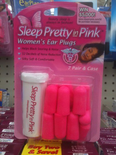 Photo of a package of pink ear plugs